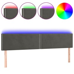 vidaXL LED Kopfteil Dunkelgrau 180x5x78/88 cm Samt
