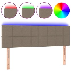 vidaXL LED Kopfteil Taupe 144x5x78/88 cm Stoff