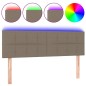 vidaXL LED Kopfteil Taupe 144x5x78/88 cm Stoff