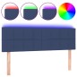 vidaXL LED Kopfteil Blau 144x5x78/88 cm Stoff