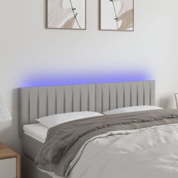 vidaXL LED Kopfteil Hellgrau 144x5x78/88 cm Stoff