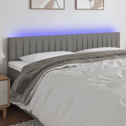 vidaXL LED Kopfteil Dunkelgrau 160x5x78/88 cm Stoff