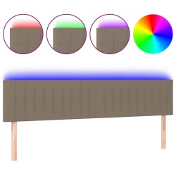vidaXL LED Kopfteil Taupe 160x5x78/88 cm Stoff