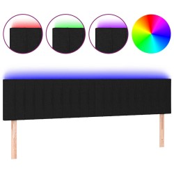 vidaXL LED Kopfteil Schwarz 200x5x78/88 cm Stoff