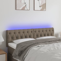 vidaXL LED Kopfteil Taupe 144x7x78/88 cm Stoff