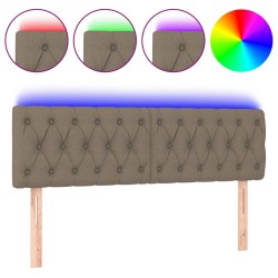 vidaXL LED Kopfteil Taupe 144x7x78/88 cm Stoff