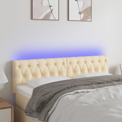 vidaXL LED Kopfteil Creme 160x7x78/88 cm Stoff