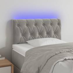 vidaXL LED Kopfteil Hellgrau 80x7x78/88 cm Samt