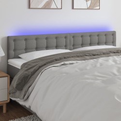vidaXL LED Kopfteil Dunkelgrau 180x5x78/88 cm Stoff