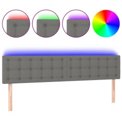 vidaXL LED Kopfteil Dunkelgrau 180x5x78/88 cm Stoff