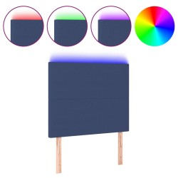 vidaXL LED Kopfteil Blau 80x5x118/128 cm Stoff