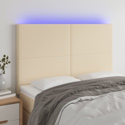 vidaXL LED Kopfteil Creme 144x5x118/128 cm Stoff
