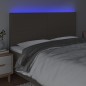 vidaXL LED Kopfteil Taupe 200x5x118/128 cm Stoff