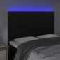 vidaXL LED Kopfteil Schwarz 144x5x118/128 cm Kunstleder