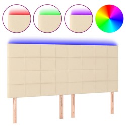 vidaXL LED Kopfteil Creme 160x5x118/128 cm Stoff