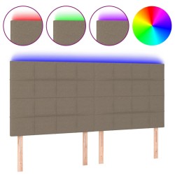vidaXL LED Kopfteil Taupe 180x5x118/128 cm Stoff
