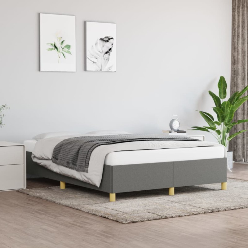 vidaXL Bettgestell Dunkelgrau 140x200 cm Stoff vidaXL Bettgestell Dunkelgrau 140x200 cm Stoff