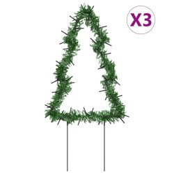 vidaXL Weihnachtsbäume mit Erdspießen 3 Stk. 50 LEDs 30 cm