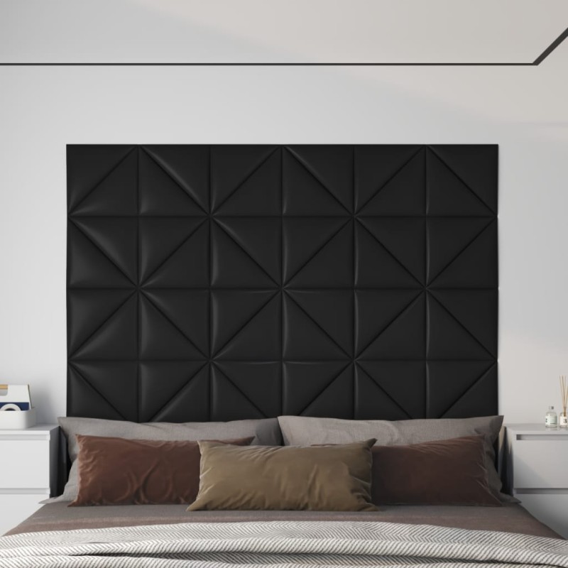 vidaXL Wandpaneele 12 Stk. Schwarz 30x30 cm Kunstleder 0,54 m² vidaXL Wandpaneele 12 Stk. Schwarz 30x30 cm Kunstleder 0,54 m²