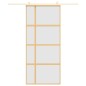 vidaXL Schiebetür Golden 90x205 cm Matt ESG-Glas und Aluminium vidaXL Schiebetür Golden 90x205 cm Matt ESG-Glas und Aluminium