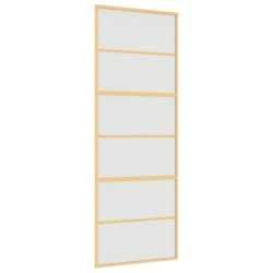 vidaXL Schiebetür Golden 76x205 cm Matt ESG-Glas und Aluminium