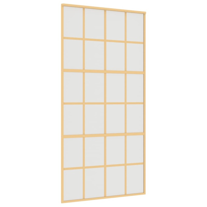 vidaXL Schiebetür Golden 102,5x205 cm Matt ESG-Glas und Aluminium vidaXL Schiebetür Golden 102,5x205 cm Matt ESG-Glas und Aluminium