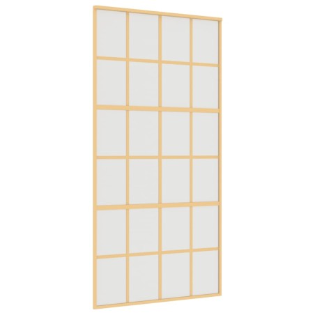 vidaXL Schiebetür Golden 102,5x205 cm Matt ESG-Glas und Aluminium