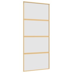 vidaXL Schiebetür Golden 90x205 cm Matt ESG-Glas und Aluminium