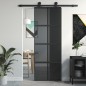 vidaXL Schiebetür Schwarz 76x205 cm Hartglas und Aluminium vidaXL Schiebetür Schwarz 76x205 cm Hartglas und Aluminium