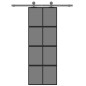 vidaXL Schiebetür Schwarz 76x205 cm Hartglas und Aluminium vidaXL Schiebetür Schwarz 76x205 cm Hartglas und Aluminium