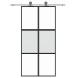 vidaXL Schiebetür Schwarz 102,5x205 cm Hartglas und Aluminium vidaXL Schiebetür Schwarz 102,5x205 cm Hartglas und Aluminium