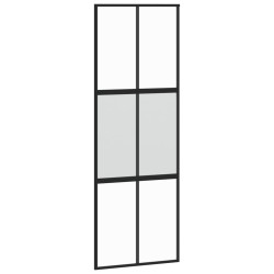 vidaXL Schiebetür Schwarz 76x205 cm Hartglas und Aluminium