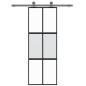 vidaXL Schiebetür Schwarz 76x205 cm Hartglas und Aluminium vidaXL Schiebetür Schwarz 76x205 cm Hartglas und Aluminium