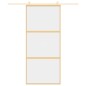 vidaXL Schiebetür Golden 90x205 cm ESG-Klarglas und Aluminium vidaXL Schiebetür Golden 90x205 cm ESG-Klarglas und Aluminium