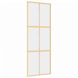 vidaXL Schiebetür Golden 76x205 cm ESG-Klarglas und Aluminium