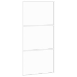 vidaXL Schiebetür Weiß 102,5x205 cm Hartglas und Aluminium