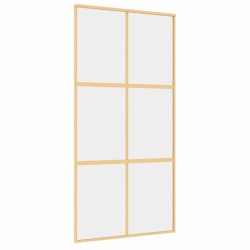 vidaXL Schiebetür Golden 102,5x205 cm ESG-Klarglas und Aluminium
