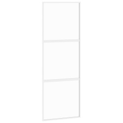 vidaXL Schiebetür Weiß 76x205 cm Hartglas und Aluminium