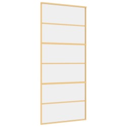 vidaXL Schiebetür Golden 90x205 cm ESG-Klarglas und Aluminium