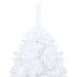 vidaXL Künstlicher Weihnachtsbaum mit Beleuchtung & Kugeln Weiß 240 cm