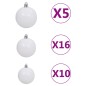 vidaXL Künstlicher Weihnachtsbaum mit Beleuchtung & Kugeln Weiß 240 cm vidaXL Künstlicher Weihnachtsbaum mit Beleuchtung & Kugeln Weiß 240 cm