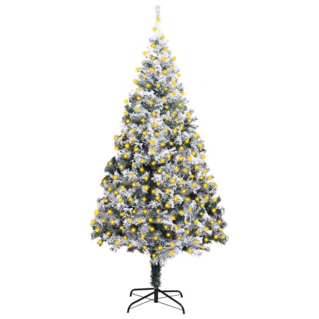 vidaXL Künstlicher Weihnachtsbaum mit Beleuchtung & Schnee Grün 300 cm