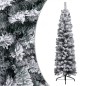 vidaXL Weihnachtsbaum Schlank mit Beleuchtung & Schnee Grün 150 cm PVC vidaXL Weihnachtsbaum Schlank mit Beleuchtung & Schnee Grün 150 cm PVC