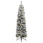 vidaXL Weihnachtsbaum Schlank mit Beleuchtung & Schnee Grün 210 cm PVC vidaXL Weihnachtsbaum Schlank mit Beleuchtung & Schnee Grün 210 cm PVC
