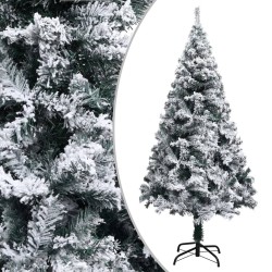 vidaXL Künstlicher Weihnachtsbaum mit Beleuchtung & Schnee Grün 240 cm