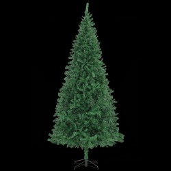 vidaXL Künstlicher Weihnachtsbaum Beleuchtung & Kugeln LEDs 300cm Grün