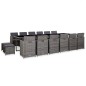 vidaXL 17-tlg. Garten-Essgruppe mit Auflagen Poly Rattan Grau vidaXL 17-tlg. Garten-Essgruppe mit Auflagen Poly Rattan Grau