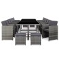 vidaXL 17-tlg. Garten-Essgruppe mit Auflagen Poly Rattan Grau vidaXL 17-tlg. Garten-Essgruppe mit Auflagen Poly Rattan Grau