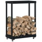 vidaXL Kaminholzregal mit Rollen Schwarz 76,5x40x108 cm Kiefernholz vidaXL Kaminholzregal mit Rollen Schwarz 76,5x40x108 cm Kiefernholz