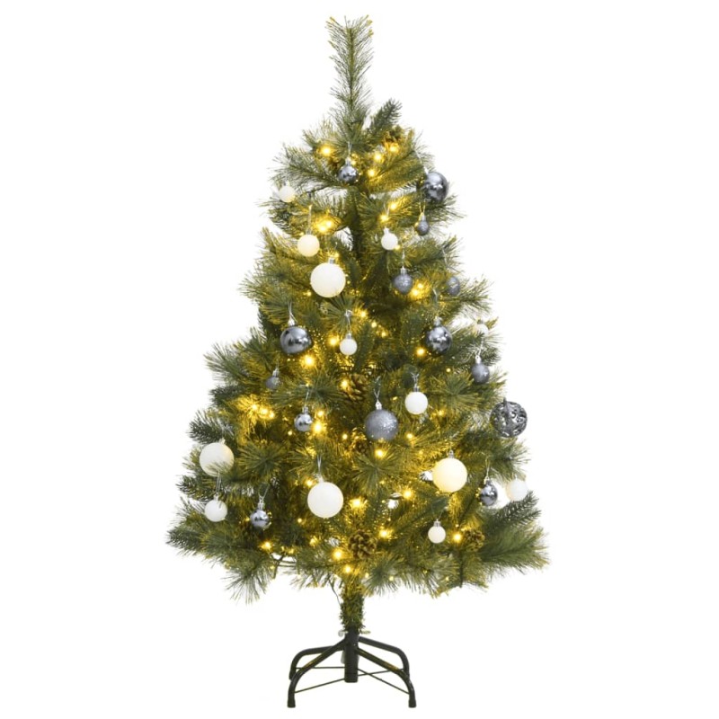 vidaXL Künstlicher Weihnachtsbaum Klappbar 150 LEDs & Kugeln 120 cm vidaXL Künstlicher Weihnachtsbaum Klappbar 150 LEDs & Kugeln 120 cm